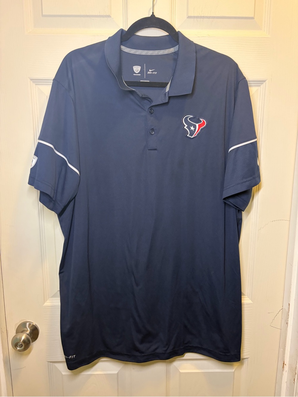 Nike Dry-fit Houston Texans Navy and Red Logo Polo